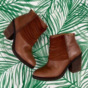 Pikolinos Alicante Cognac Brown Leather Ankle Boots Size 39 (US 9)